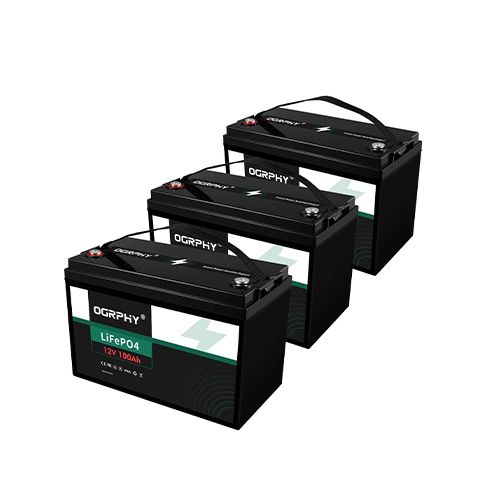 OGRPHY 12V 100Ah Deep Cycle LiFePO4 Battery-3 Pack