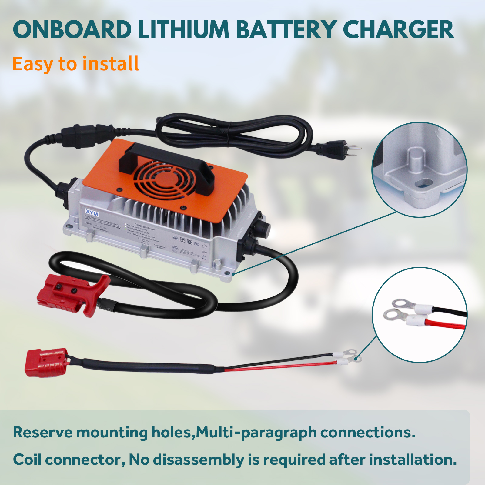OGRPHY 48V 18A Lithium Battery Charger, Including 0V Charging Function,fast charging