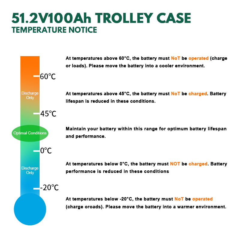 OGRPHY 48V(51.2V)100Ah LiFePO4 Battery,Portable Trolley Case Emergency Energy Storage Power Supply