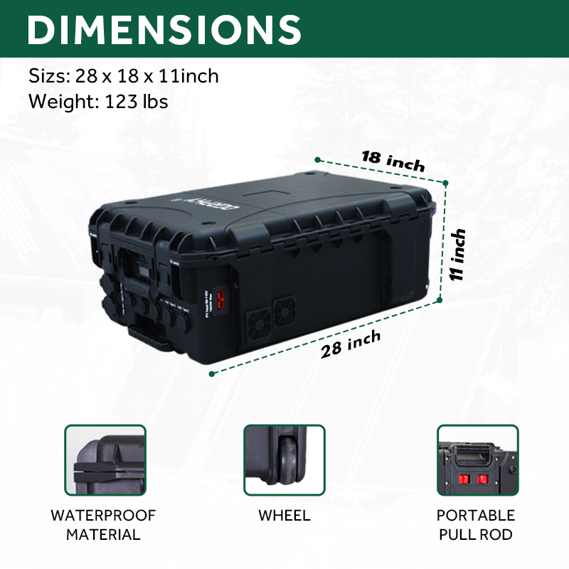 OGRPHY 48V(51.2V)100Ah LiFePO4 Battery,Portable Trolley Case Emergency Energy Storage Power Supply
