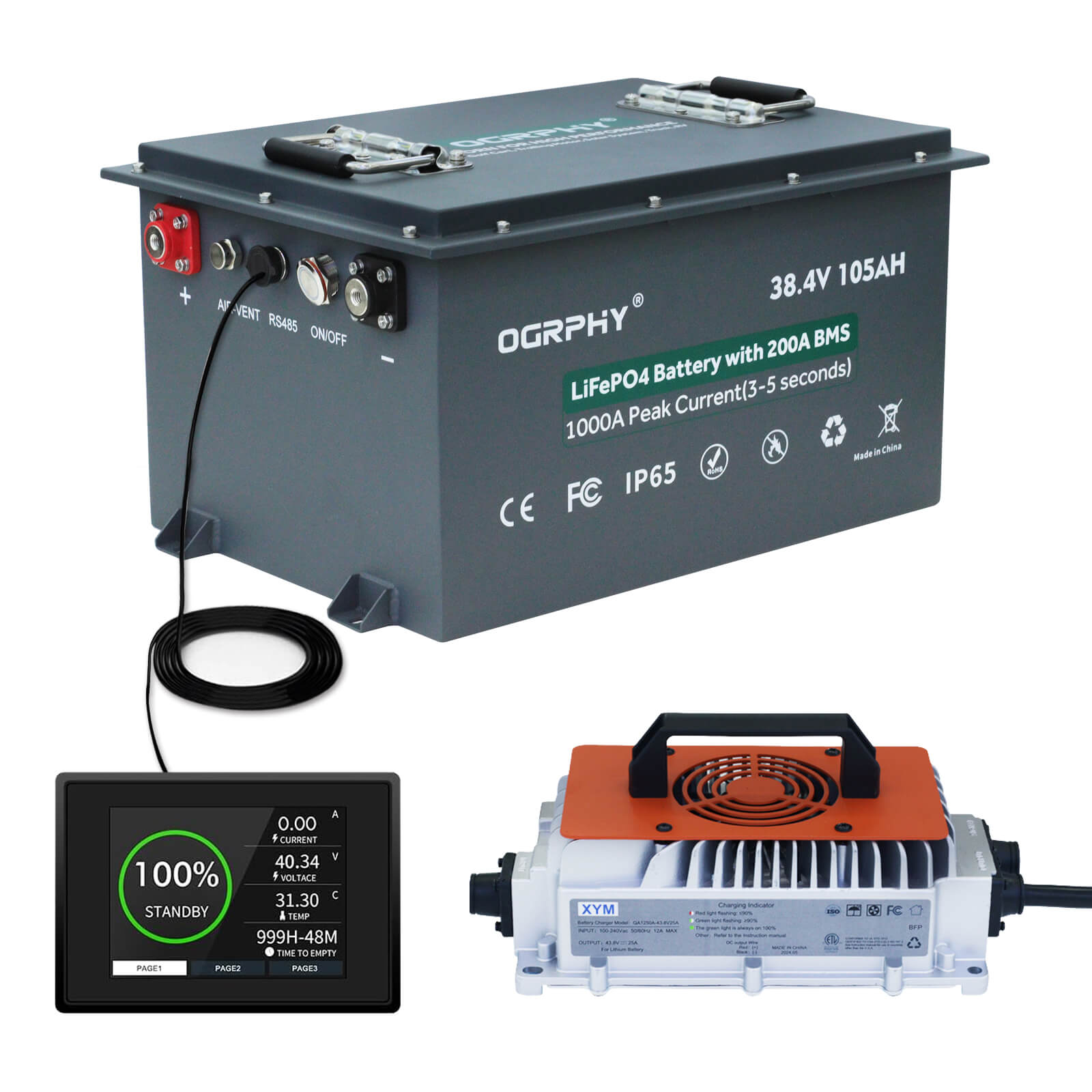 OGRPHY 36V105AH Lithium Golf Cart Battery Conversion Kit