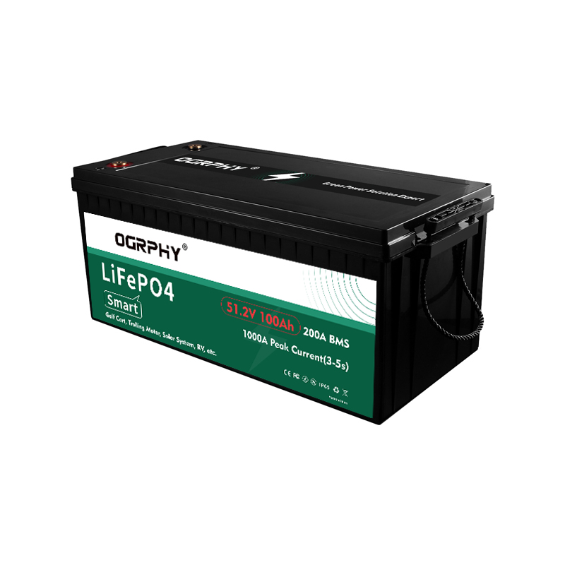 OGRPHY 48V100AH Lithium Golf Cart Battery with 200A BMS and Bluetooth APP Monitor